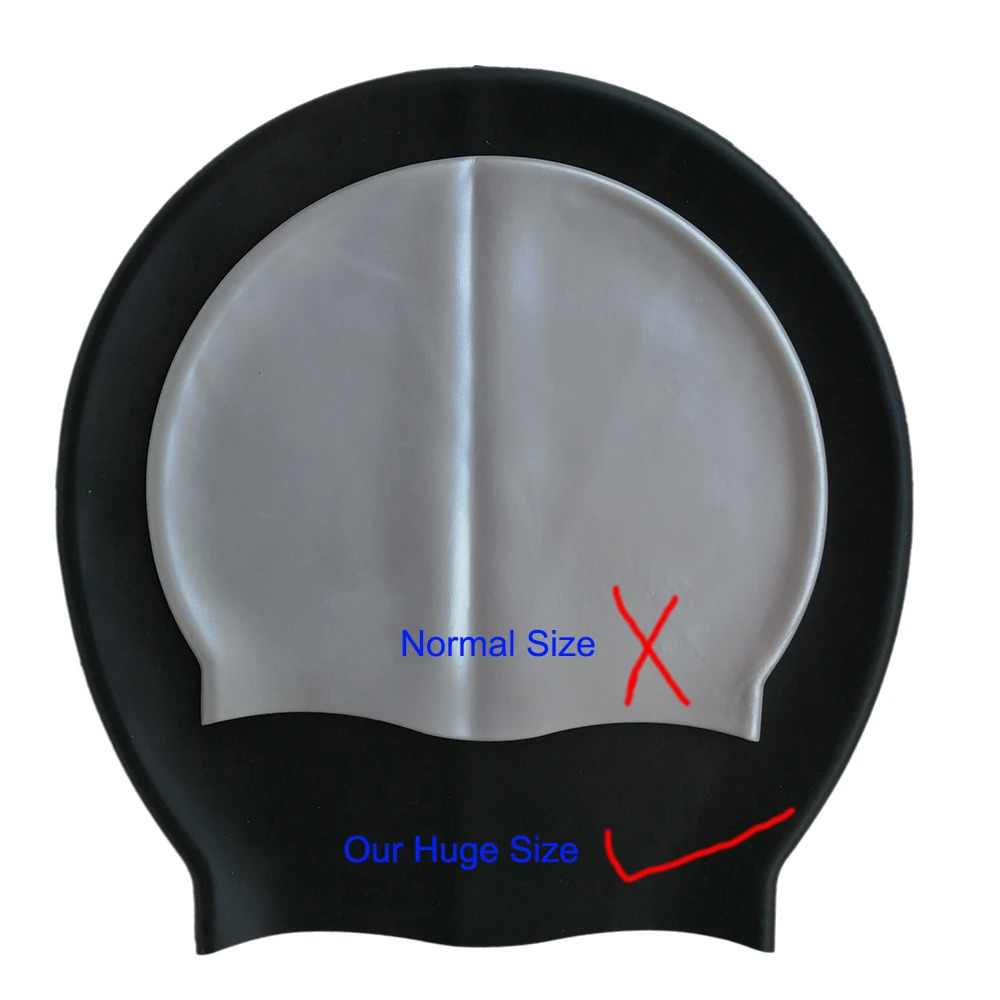 Silicone Extra Large Swimming Cap for Long Hair Braid Waterproof Women Men Ladies African Over Size Huge 250320