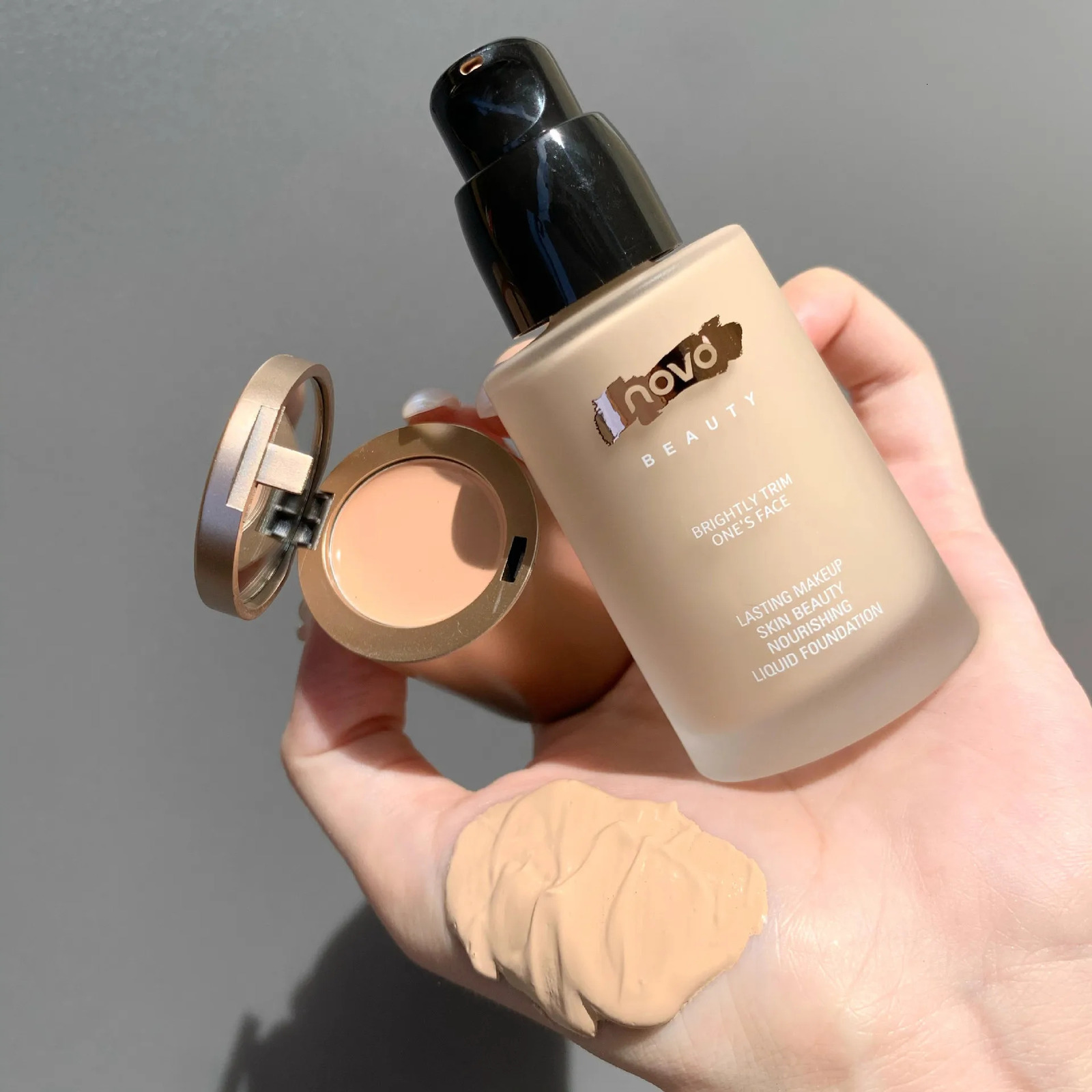 NOVO Professional Liquid Base Concentrated Cream 2-in-1 Face Base Korean Long lasting Makeup 30ml Private Label 250319