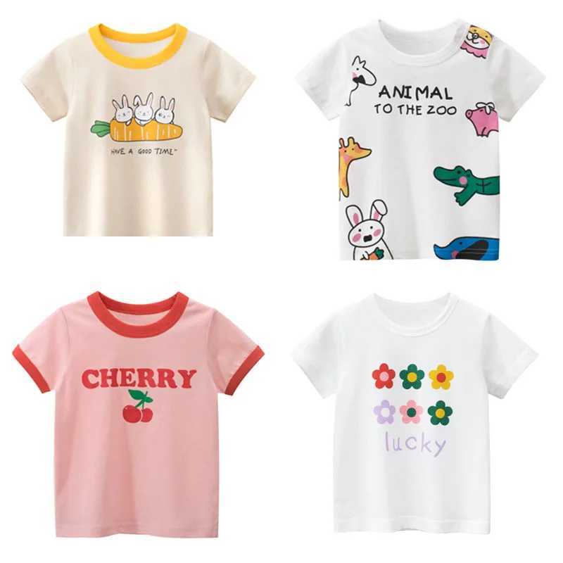 2025 Summer Short sleeved Boys and Girls T-shirts Printed with Letters Baby Girls Tops 2-8 Year Childrens Girls T-shirts Childrens ClothingT250320