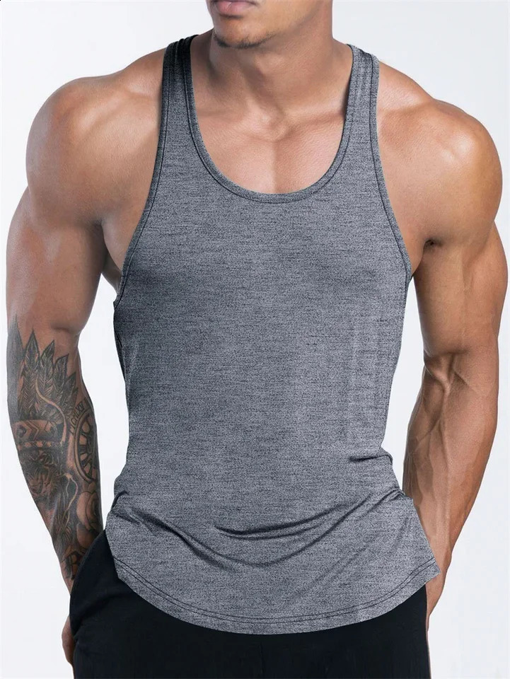 Mens Sports Fitness Tank Top Summer GYM Training Undershirt Running Basketball Quick Drying Breathable loose men tops 250319