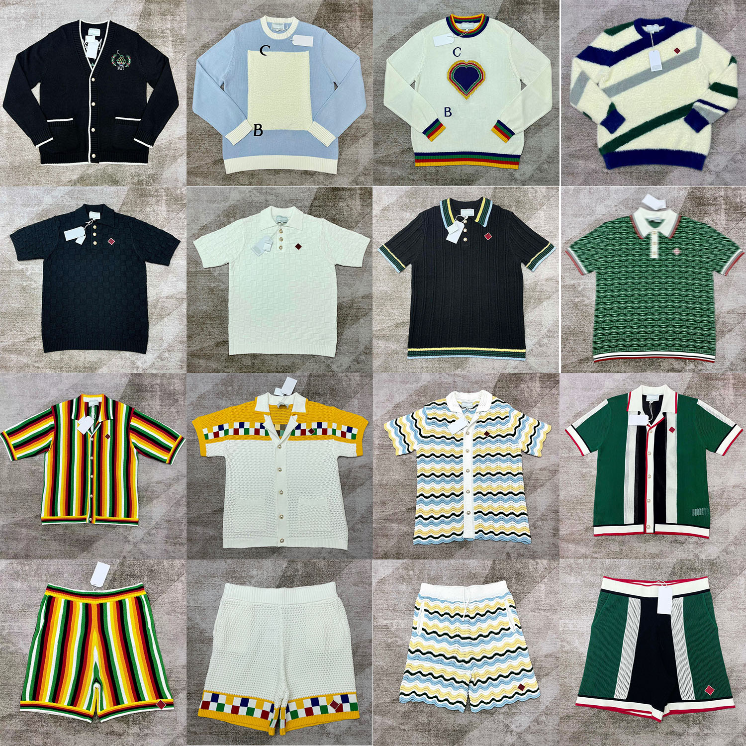 Mens Designer Knit T Shirt Polo Shirt Shorts Set Vintage High Quality Sweater Loose Long Sleeve Cardigan Shirts Men Knitwear