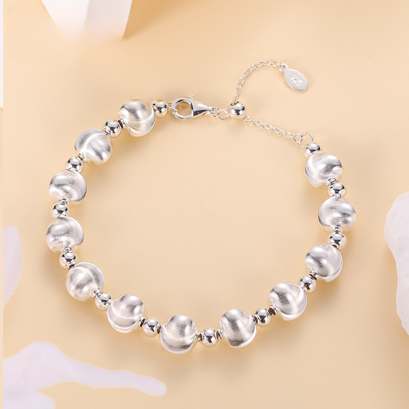 Sophisticated Gold Tone Beading Sterling Silver Bracelet for Modern Accessory Collection