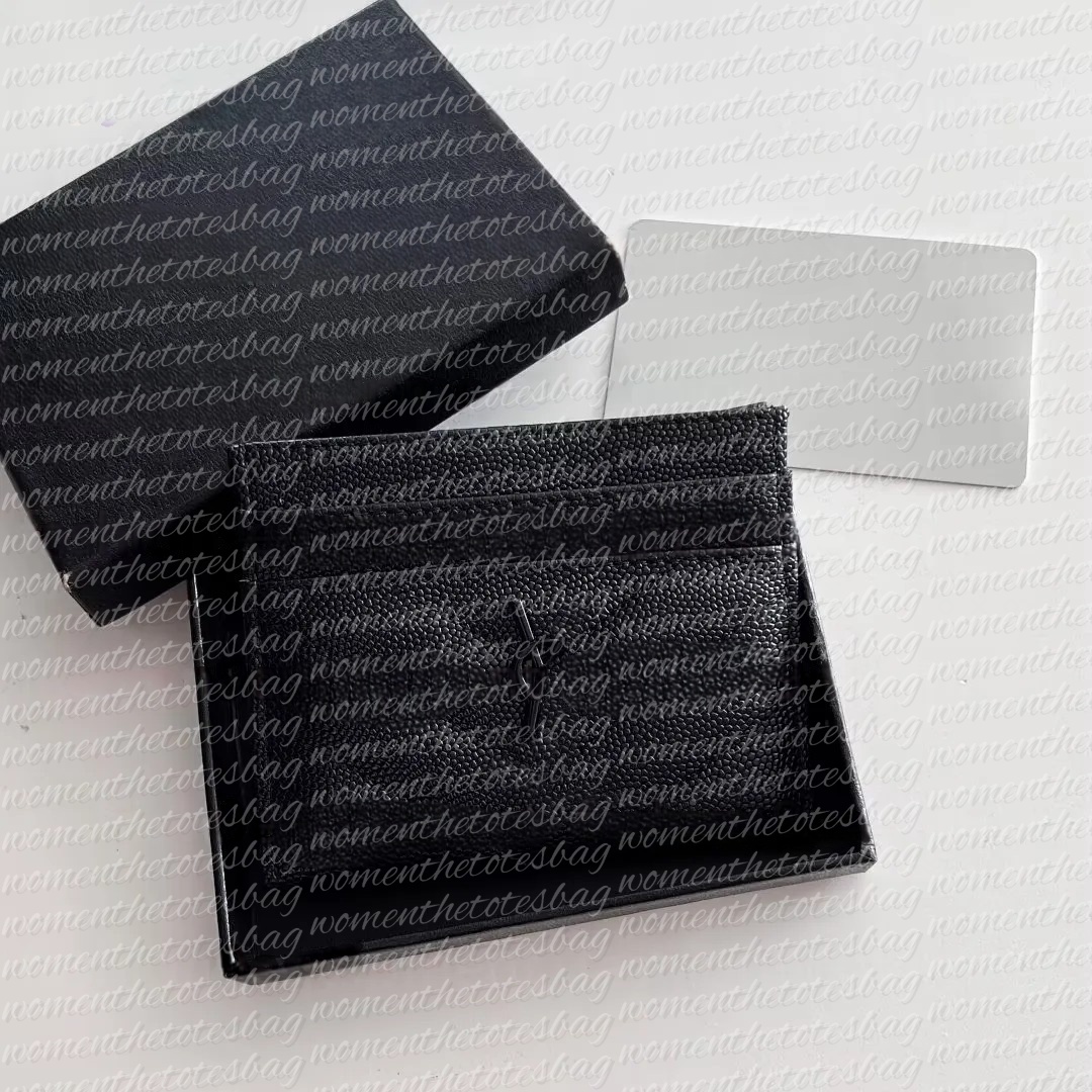 Top 5A Luxury Designer Caviar Card Holder Leather Purse Fashion Womens Purses Mens Key Ring Credit Cards Wallet Bag Travel Documents Passport Holders Embossed red