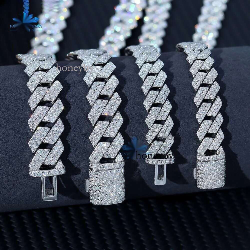 Charm 6mm Width Bracelets Fashion k Hip Hop Miami S Cuban Chain Iced Out Moissanite Bracelet Sier Pass Dia Tester for Men Women Valentine Gift