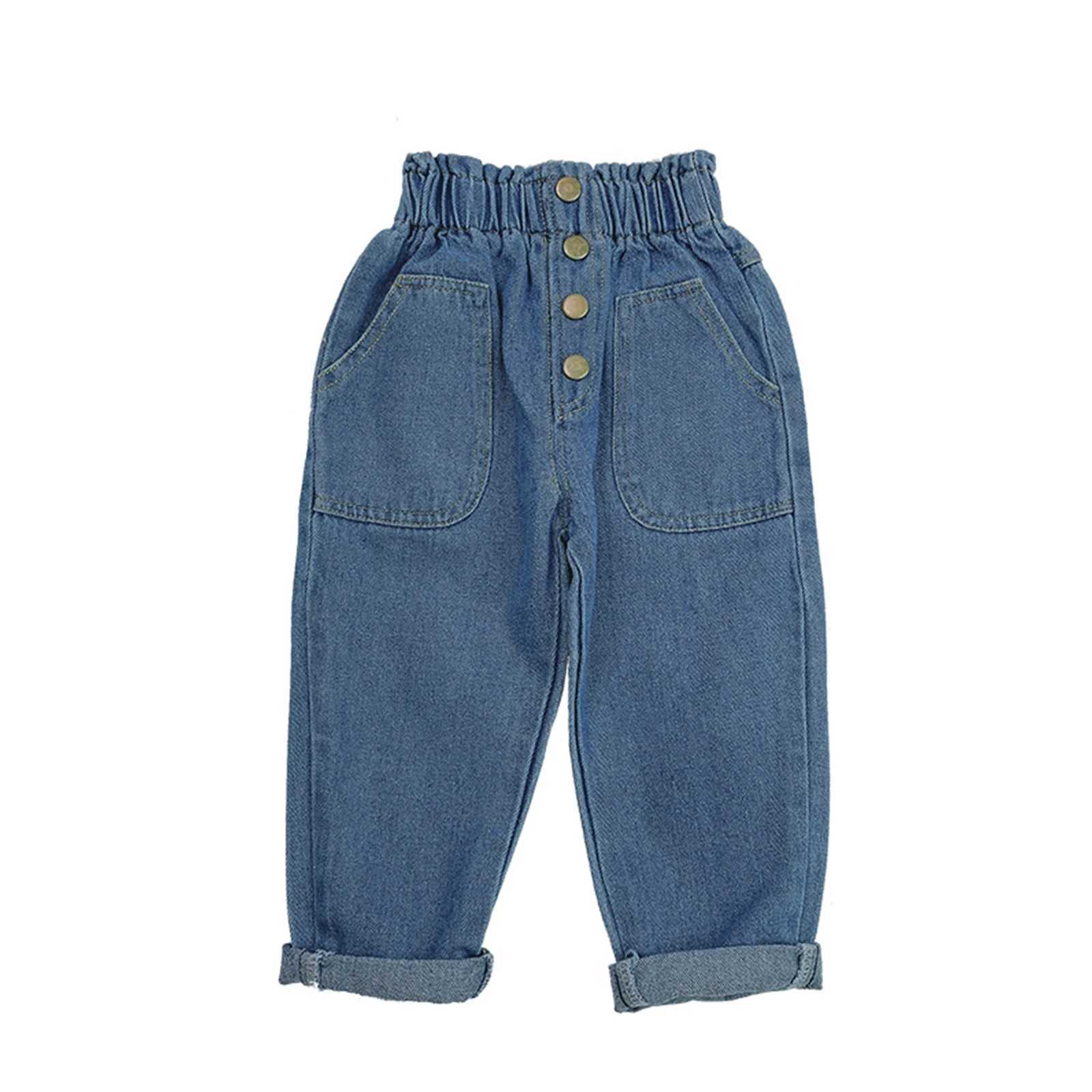 Quick view Wish list 0-5Years Toddler Baby Girls Jeans All-Match Elastic Waist Denim Ripped PantsT250326