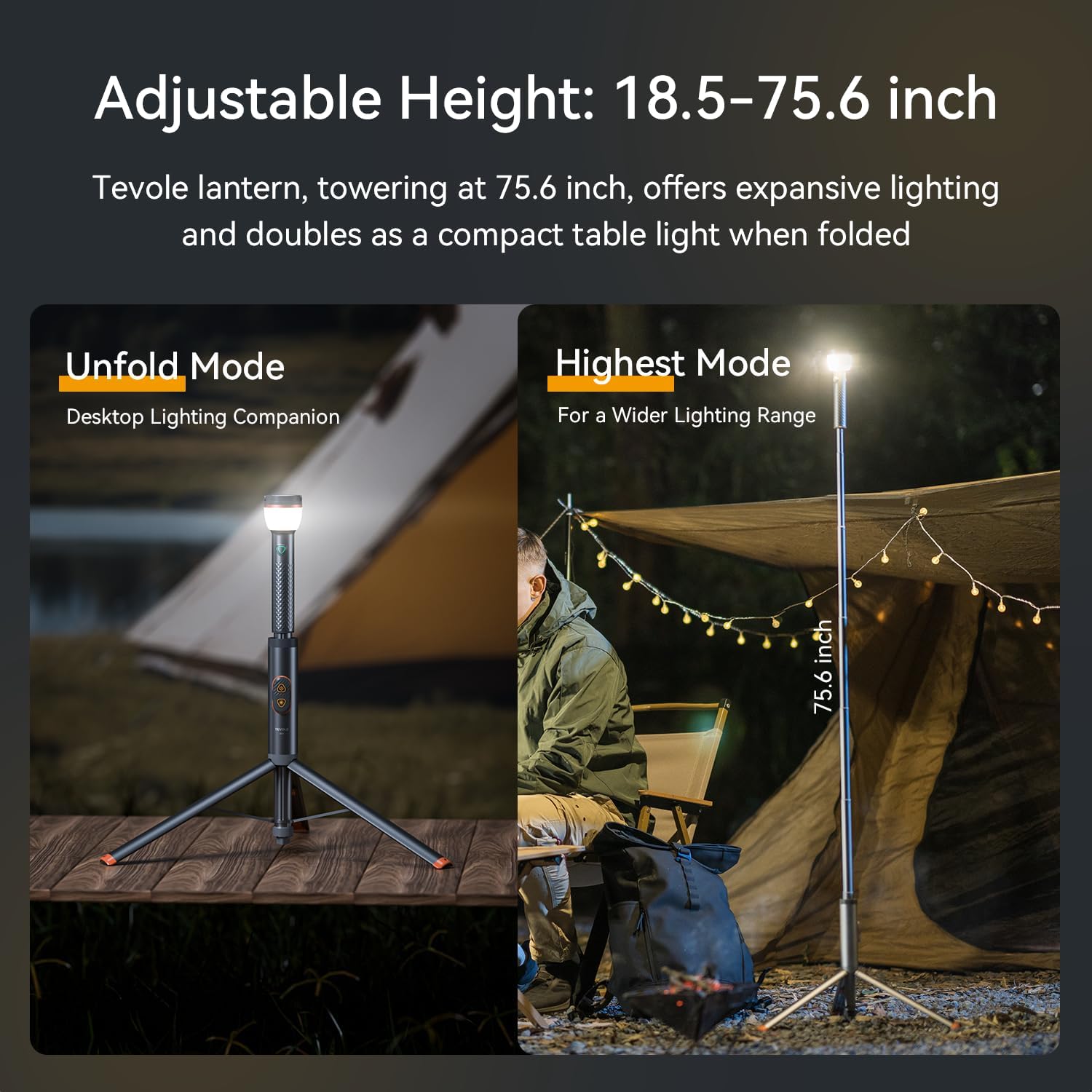 telescopicPX65 Waterproof Magnetic Telescopic Camping Lantern - Multi-Function Flashlight with Dimming Controls Ideal for Emergency, Outdoor & Hiking 