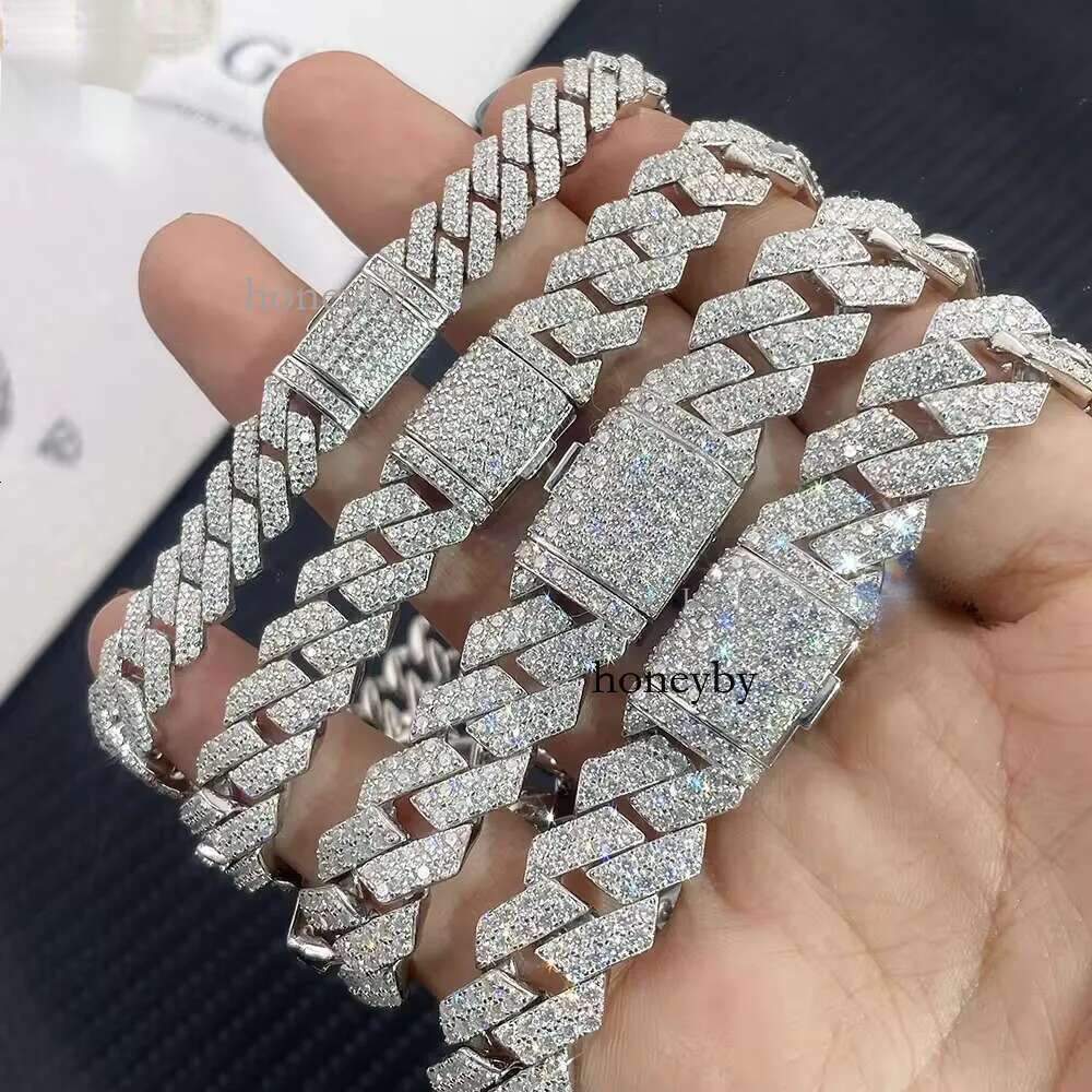 Charm 6mm Width Bracelets Fashion k Hip Hop Miami S Cuban Chain Iced Out Moissanite Bracelet Sier Pass Dia Tester for Men Women Valentine Gift
