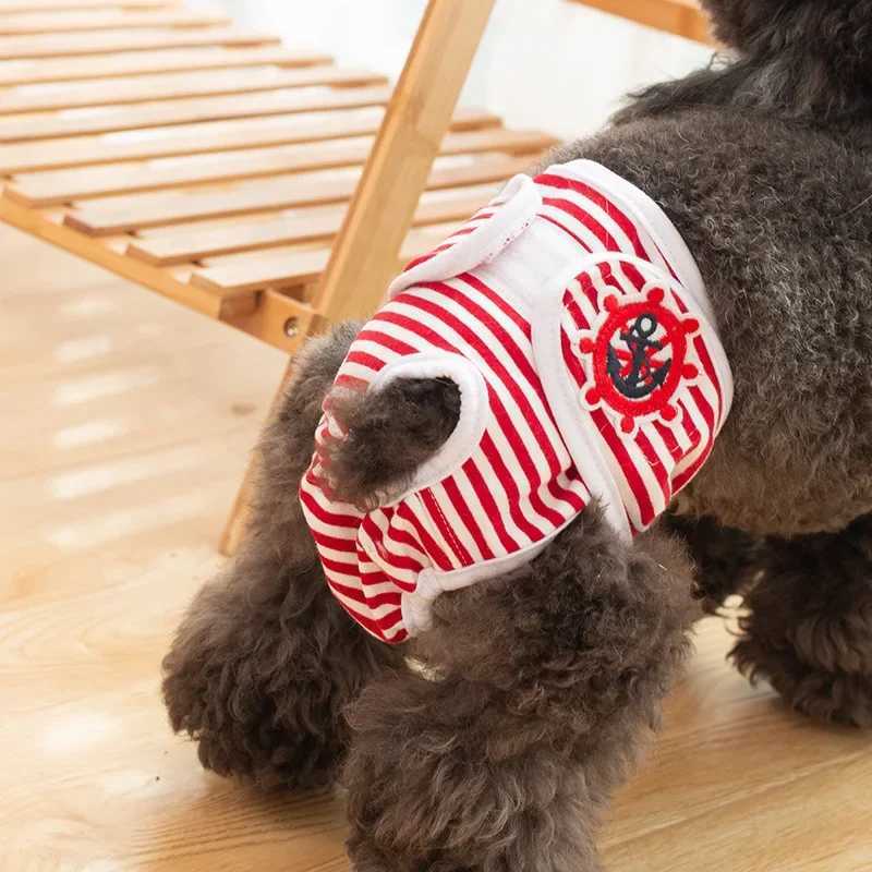 Striped womens dog diapers washable dog physiological pants suitable for small and medium-sized dog diapers underwear Chihuahua pet underwear S-Xxl Y2
