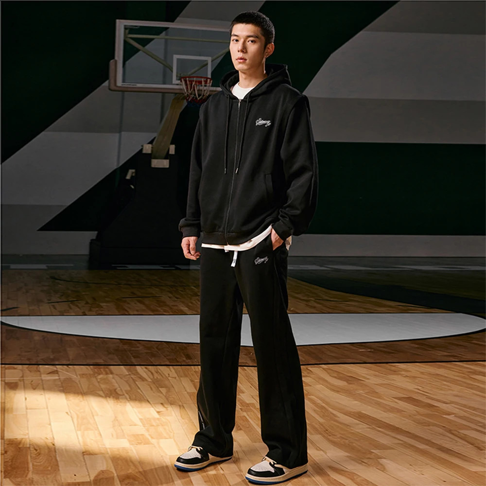 Veidoorn twopiece loose suit casual long sleeved hoodie drag and drop jogging pants set sports shirt Annd 250319