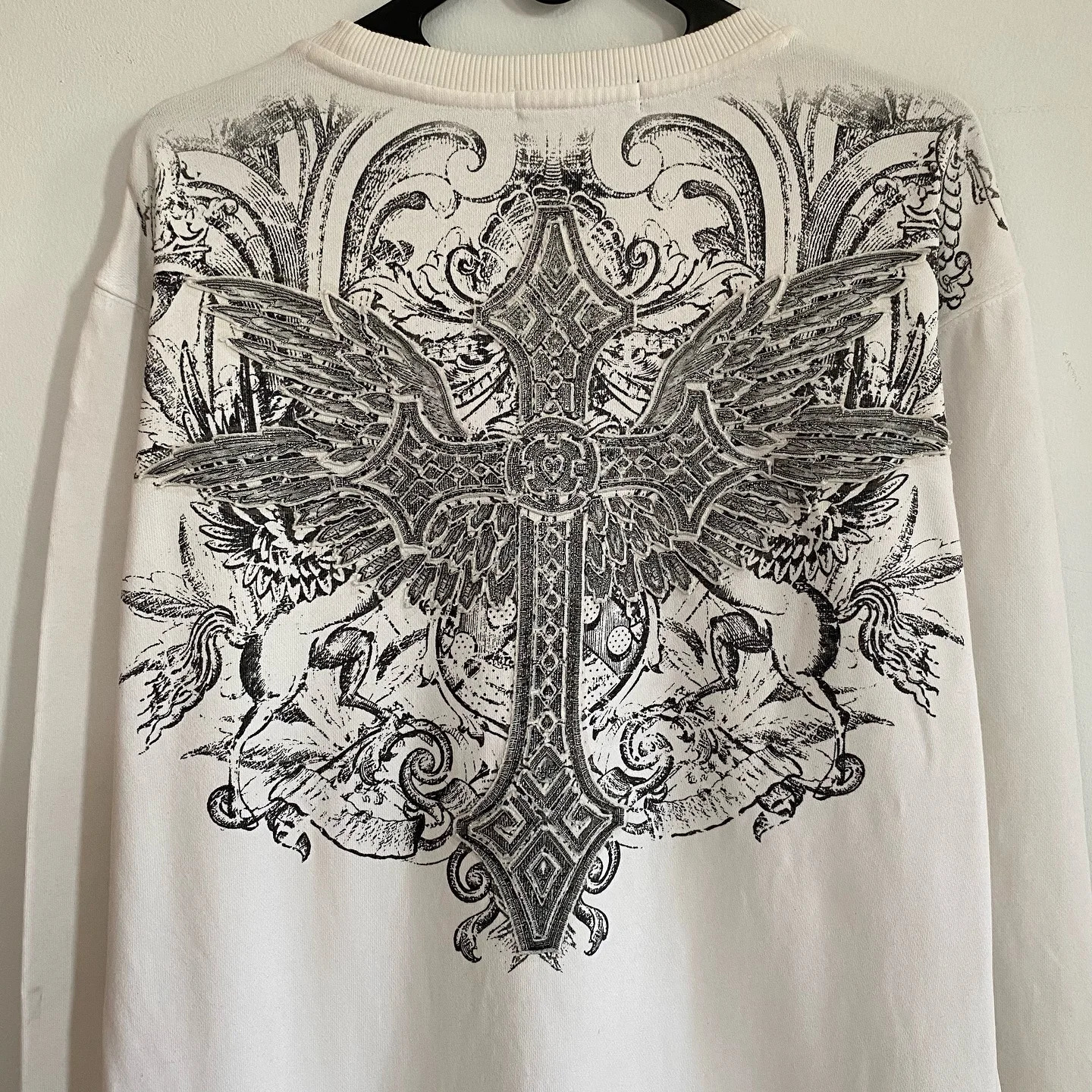 Y2K Retro Affect Tshirt Round Neck Oversized Long Sleeve Mens and Womens Casual Gothic Pullover Top 250320