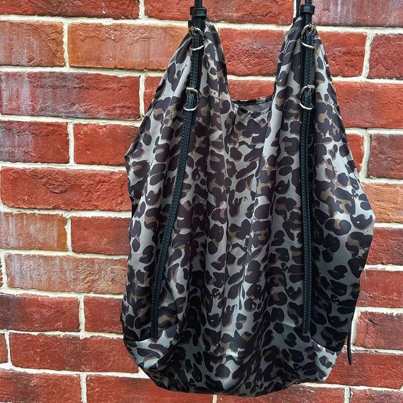 ZR Large Capacity Brand Leopard New Silk Long Belt Design Shoulder Fashion Versatile Soft Cow Pattern Tote Bag