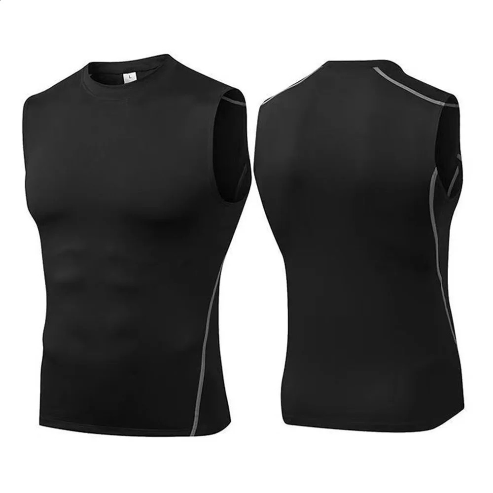 Mens Sleeveless Elastic Tank Top Summer Quick Drying Breathable Sports Fitness Basketball Cycling Thin Tshirt 250319