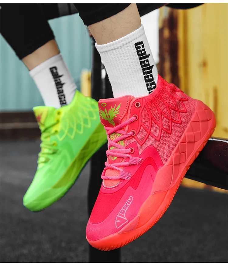Mens basketball shoes outdoor sports shoes mens fashionable sports shoes wear-resistant rubber soled basketball shoesW250320