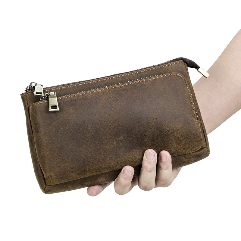CONTACTS Genuine Leather Men Clutch Bag n Handbag Long Wallet Male Purse Travel Charge Storage Cable Organizer 250317