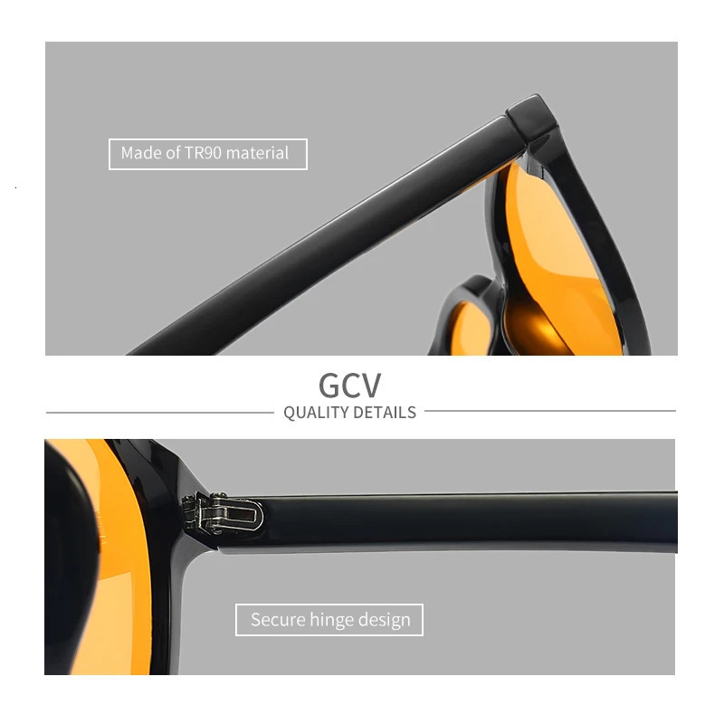 GCV Men Women Night Vision Sunglasses Goggles Yellow Orange G M Driving Eyewear Polarized Sun Glasses for Nocturnal gafas de sol 250318