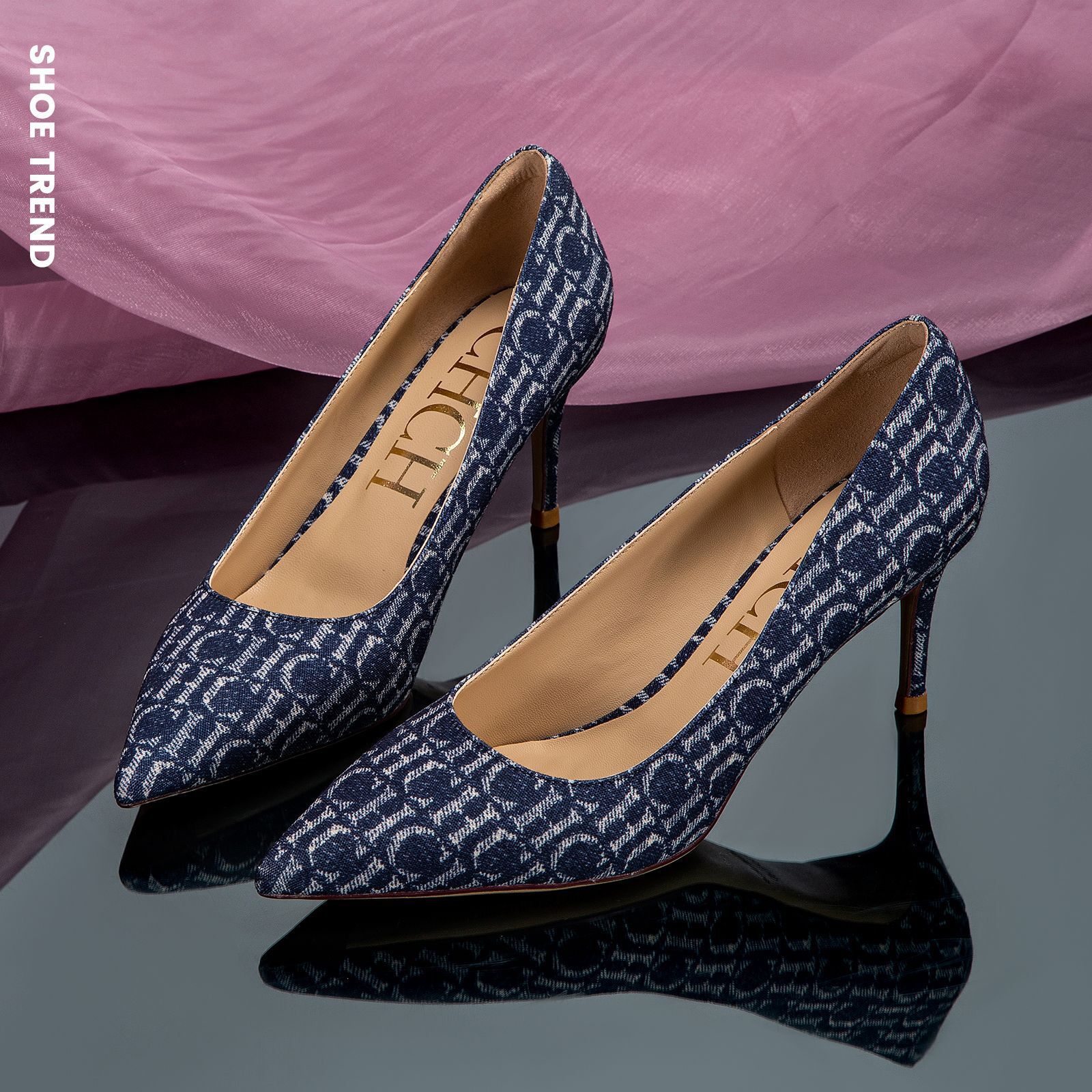 Designer CHCH French Women's Shallow Mouth Stiletto Heels Fashionable Versatile Pointed With A High Sense Of Luxury And Temperament Fashion Singl