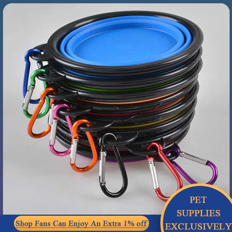 350ml/1000ml Foldable Cat and Dog Water Bowl Silicone Folding Plate Pet Bowl Outdoor Dog Food Container Feeder Jump Y250319