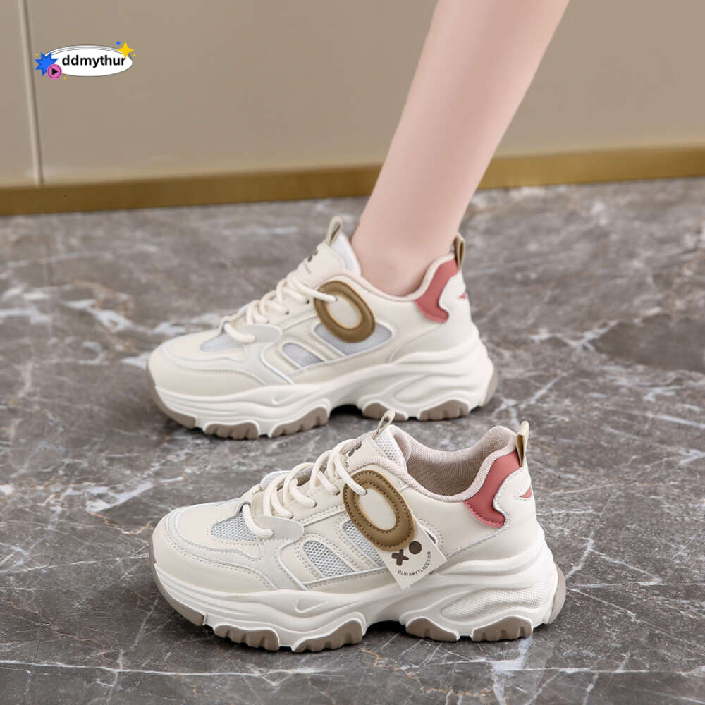 CRLAYDK Fashion Women's Cute Chunky Sneakers Lace Up Platform Walking Height Increase Casual Dad Shoes Sports Trainers Tennis ddmythur