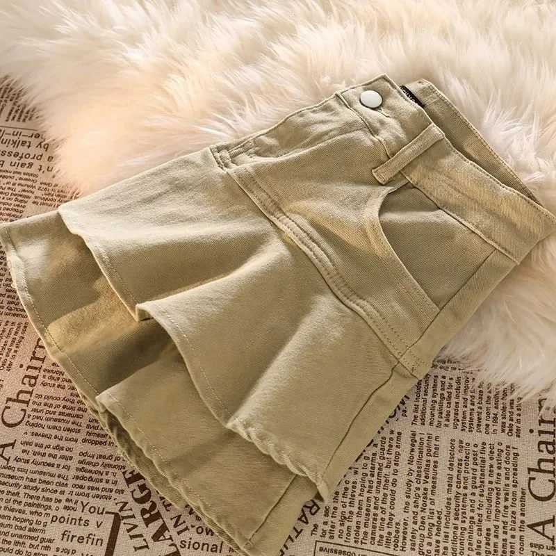 Streetwear womens denim shorts high waisted short jeans tight and sexy pleated skiing spring and summer A-Line underwearXJ250320