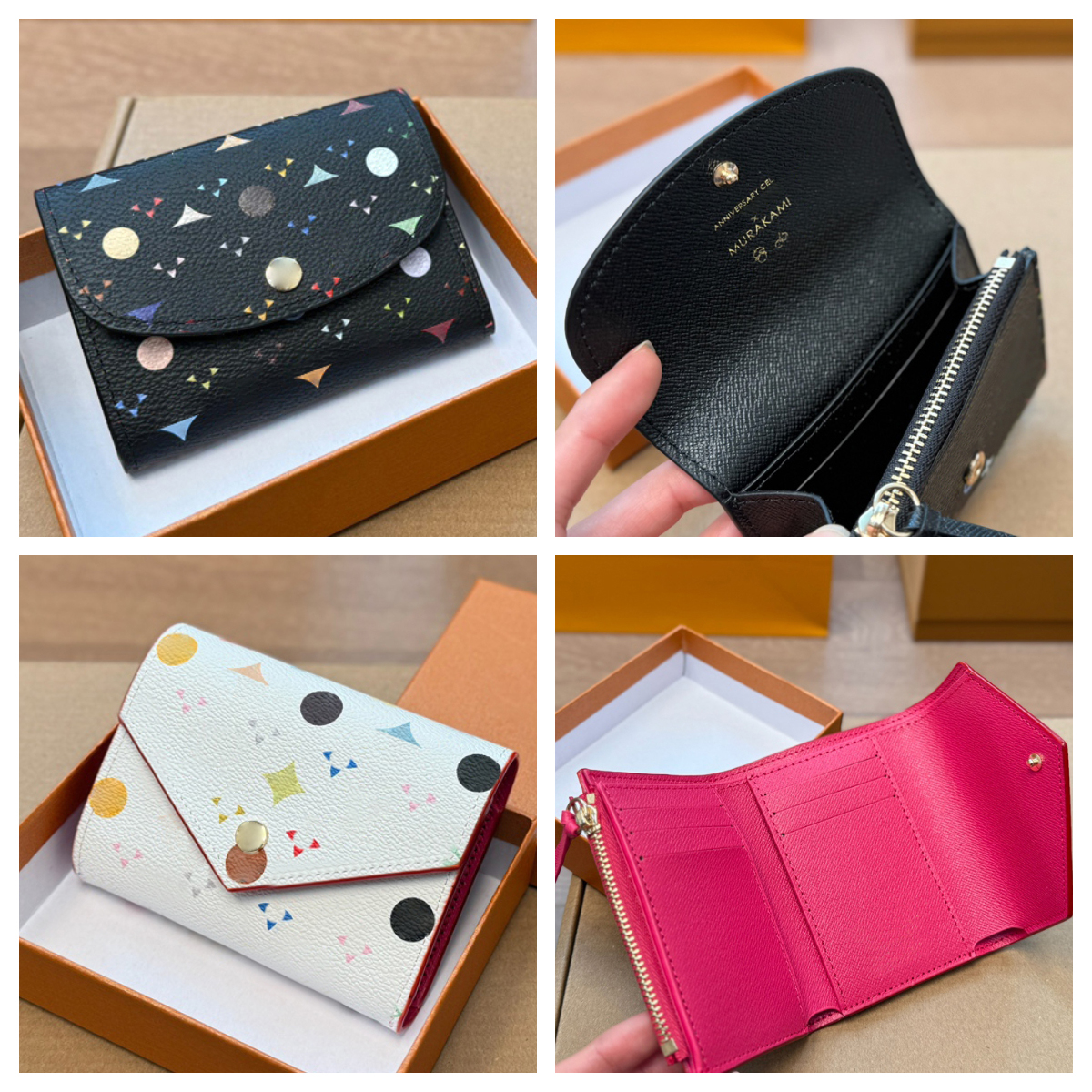 Multicolor wallet Designer Folding Wallet Cards Holder coin purse Man womens Fashion Luxury colorful wallet money clip with card slots Multi mini Zipper wallets