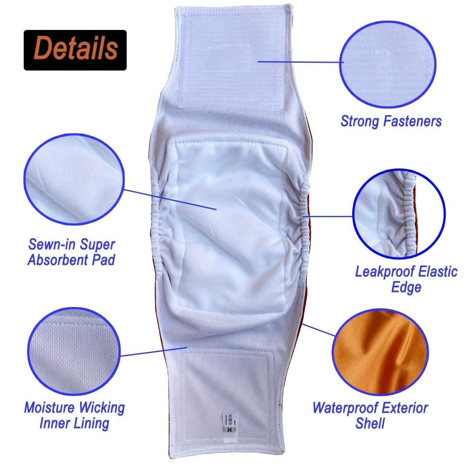 Washable mens dog diapers reusable pet hygiene pants nap pants with abdominal packaging high absorbency leak diapers Y250320