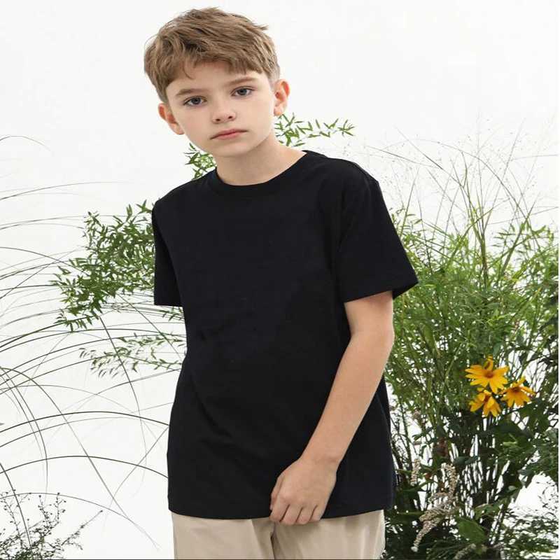Quality Cotton Kids Clothes Classic Black White And Grey Solid Colour Comforts childrens T-Shirt Boys And Girls Fashions TopsT250320