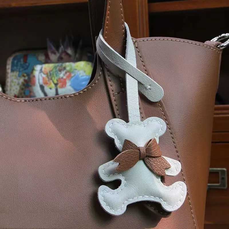 Cartoon PU animal keychain cute bear keychain female keychain backpack pendant jewelry girl giftXJ250319