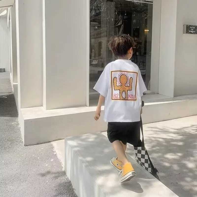 Trendy Childrens Summer Thin casual T-shirt Big Childrens Half sleeve Top New Boys T-shirt short sleevedT250320