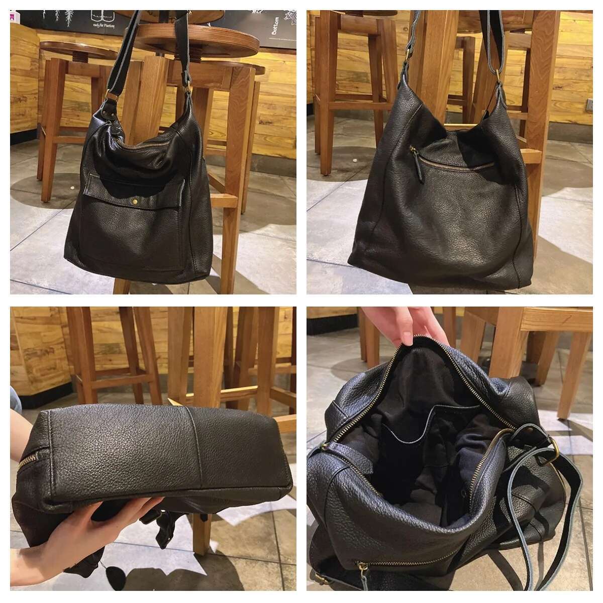 Women' Crossbody Large Bag Soft Genuine Leather Handbag Tote For Ladies Practical Casual Shopping Bags Commuter Messenger Purse