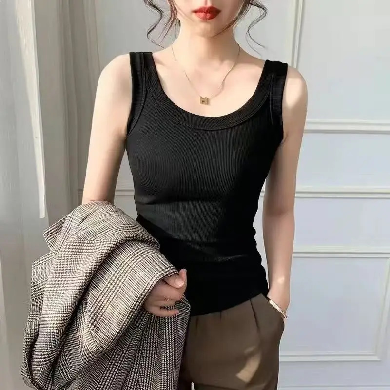 womens vest casual matching sleeveless top office basic spring trend fashionable 250319