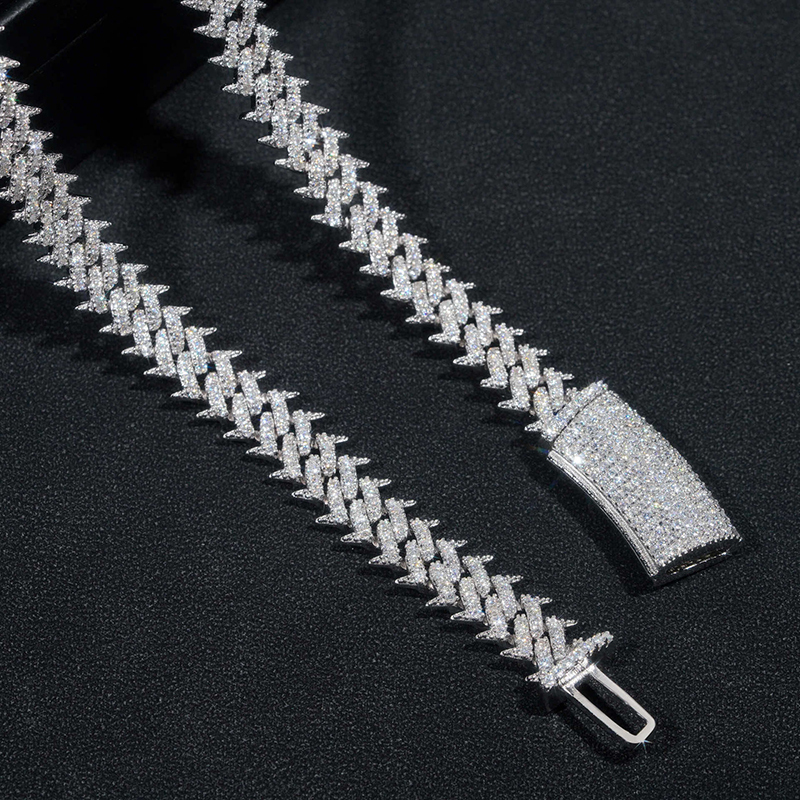 Hiphop 10mm Iced Out Moissanite Cuban Chain Necklace Men Jewelry 925 Sterling Silver Bracelet Pass Diamond Tester Wholesale Gift