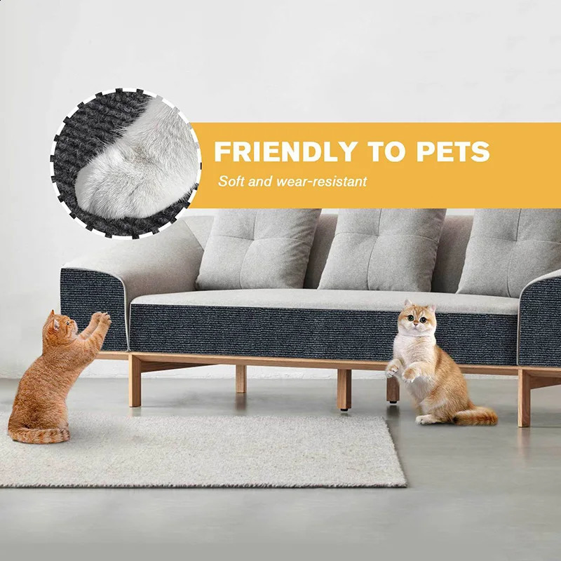 Cat scratch pad with selfadhesive decoration cat carpet after scratching anti sofa furniture protector 250312
