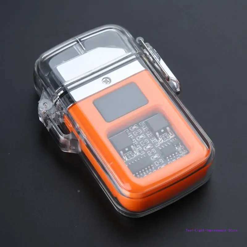 C63E Electric Dual Waterproof USB Rechargeable Lighters for Outdoor Traveling Camping Hiking PortableC250319