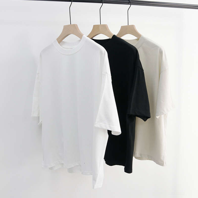 Versatile new product short Boxy Fit style pure cotton American trendy brand fall shoulder sleeve men's T-shirt