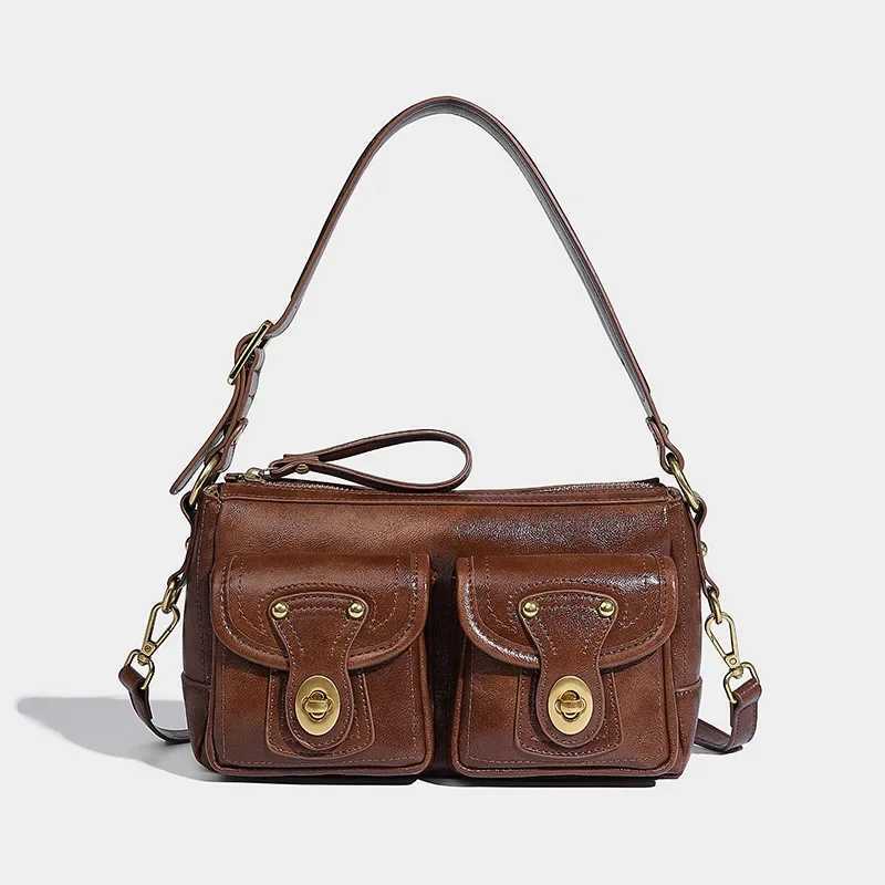 Korean style fashion Versatile womens handbag retro niche design sexy shoulder bag Y250319