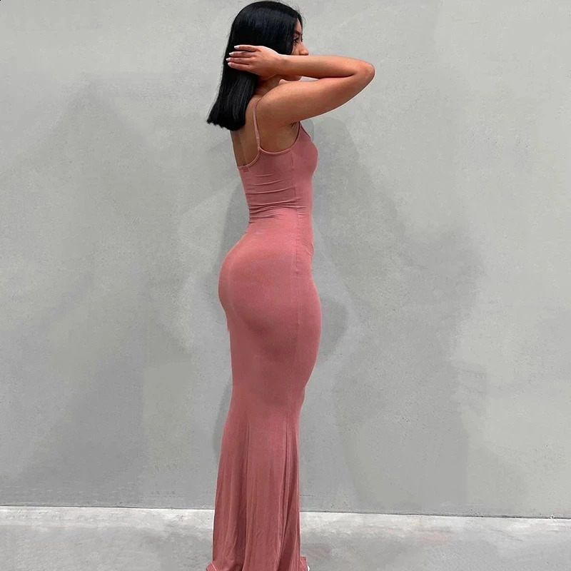Satin Slip Sleeveless Backless Maxi Dress Women Y2K Summer Bodycon Elegant Sexy Outfits Ladies Birthday Party Club Sundress 250319