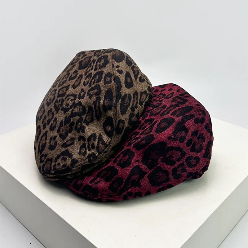 Women Y2K Retro Leopard Print Visors Hats Breathable Casual Sunshade Niche Peaked Caps Versatile Outdoor Fashion Street ins 250320