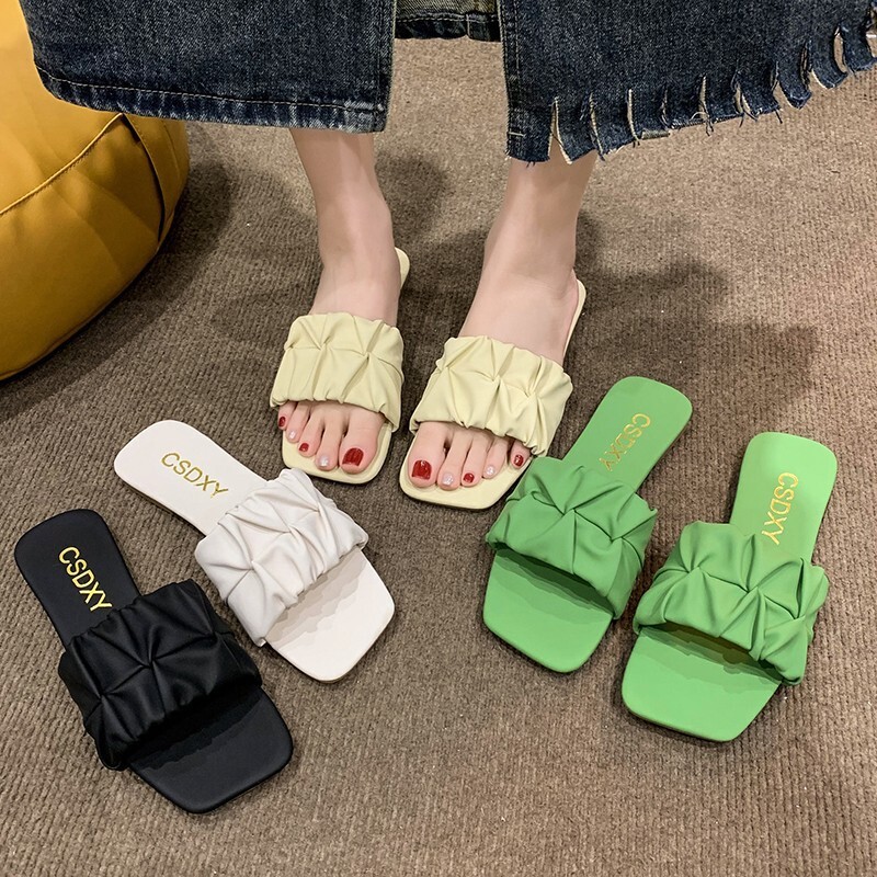 Internet Celebrity Women's Slippers Designersandal Fashion Single Breasted Flat Bottom Home Shoes 2025 New Large Outdoor Leisure Beach Women'