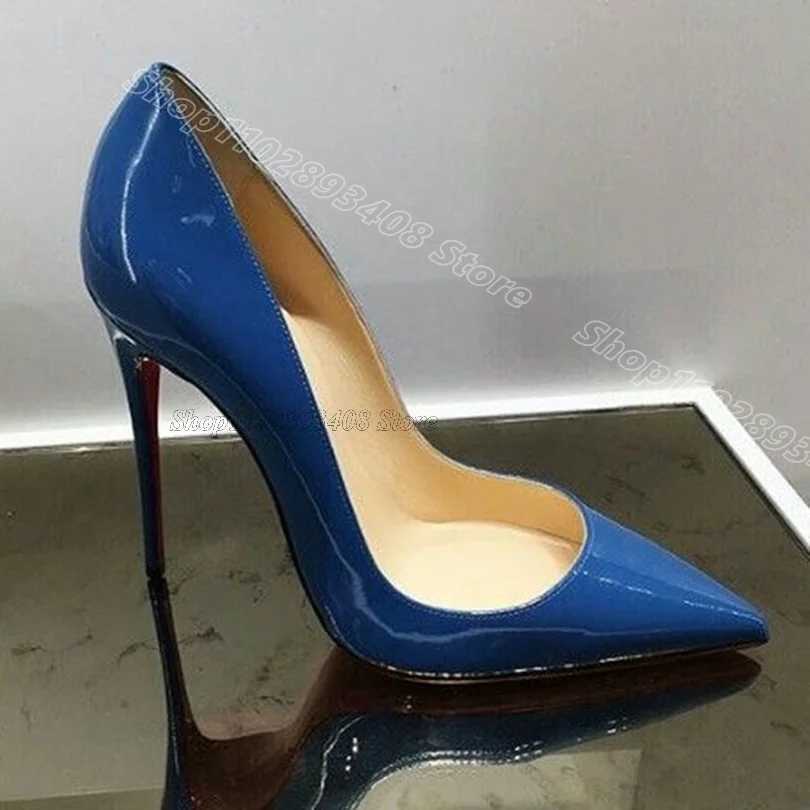Apricot Patent Leather Stiletto Pumps Pointed Toe Solid British Style Slip Dress Party Wen Sexy Shoes For Women Y250319