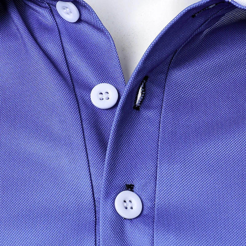 Summer Fashion Short Sleeve Lapel Polo Shirt Men Casual Spell Color Lapel Golf Polo Shirt Men Sport Comfortable Polo Shirt 250319