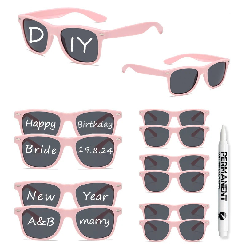 KAMMPT 12 Pairs Per Set Fashion Candy Color Sun Glasses Women DIY Bride Decor Shades Festival Props Party Gifts Sunglasses 250318