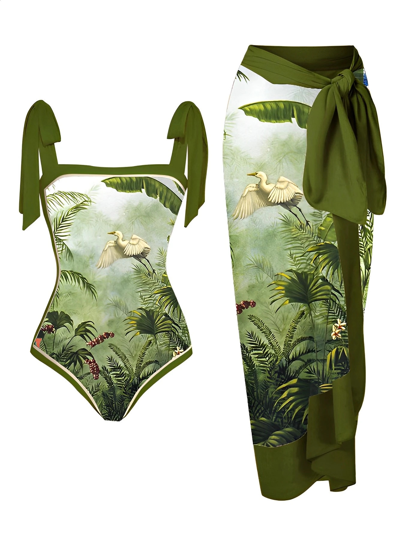 2023 printed onepiece swimsuit womens and beach skirt 2piece sexy 250312