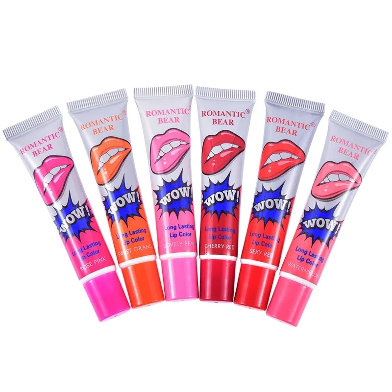 24Pcs 6 Colors Korea Peel Off Liquid Lipstick Waterproof Long Lasting Moisturizer Lip Gloss Tear Off Lip Tint no design box