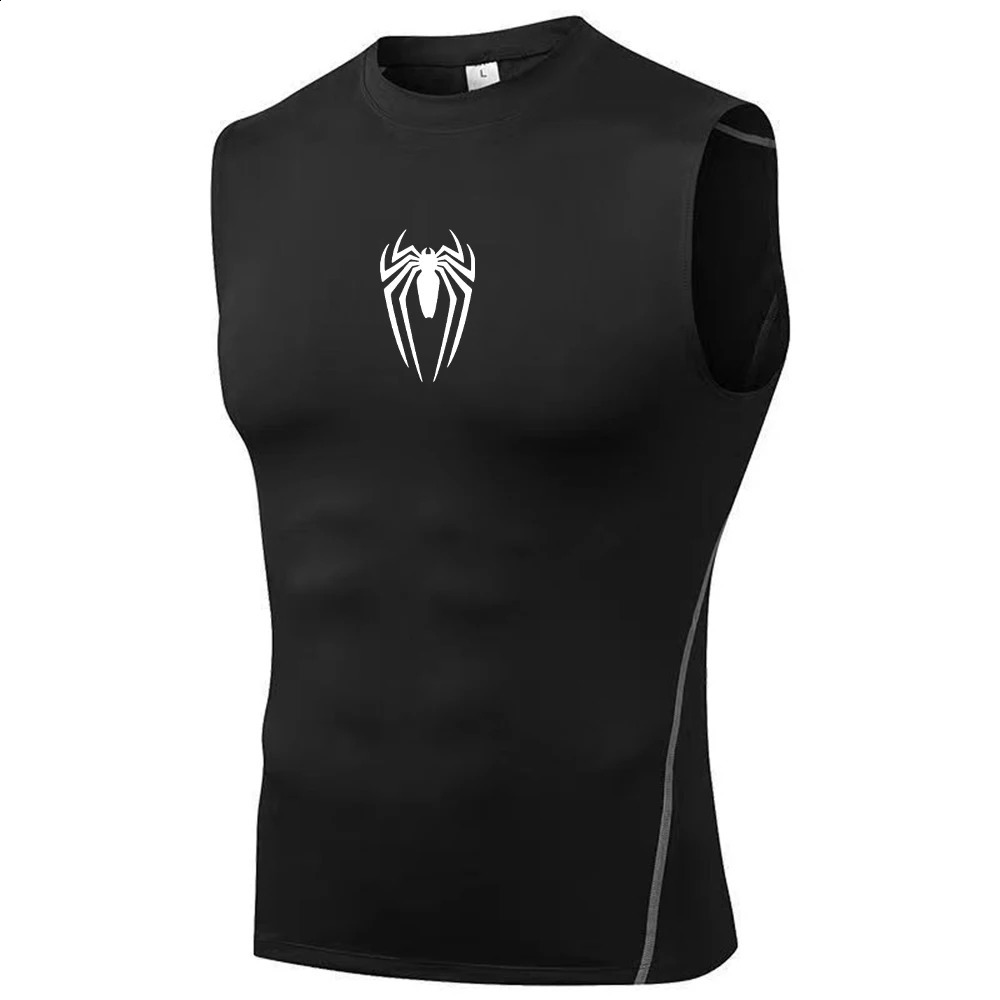 Mens Sleeveless Elastic Tank Top Summer Quick Drying Breathable Sports Fitness Basketball Cycling Thin Tshirt 250319