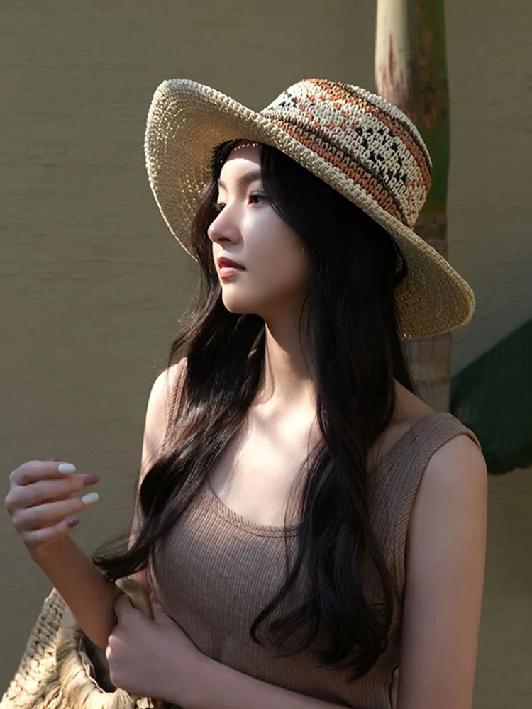 Ethnic Style Fedoras bucket hat Women hat straw hat Beach hats Sun cap Hat male hats for women Golf cap 250320