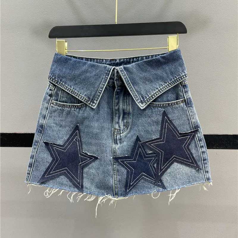 2023 Summer Retro Hot Girl A-line Half SkirtXJ250320
