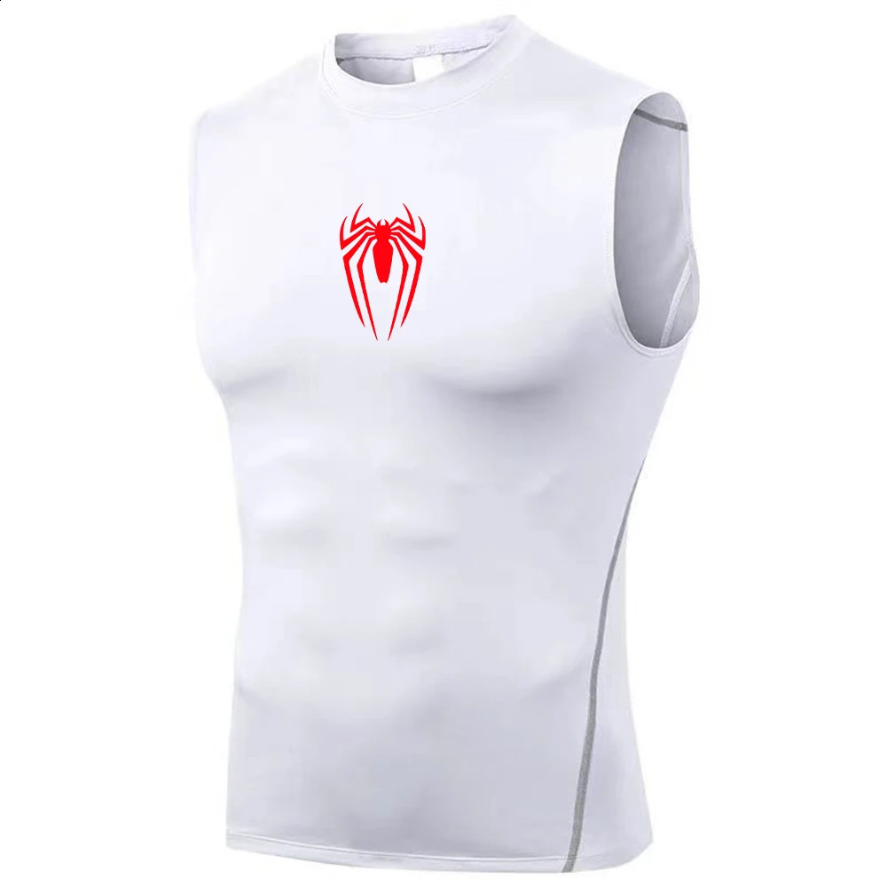 Mens Sleeveless Elastic Tank Top Summer Quick Drying Breathable Sports Fitness Basketball Cycling Thin Tshirt 250319
