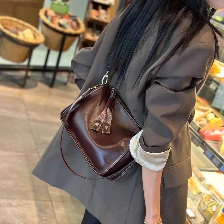Women's Cowhide Genuine Leather Shoulder Bag Casual Designer Handbags Ladies Fashion Versatile Crossbody Bags For Female