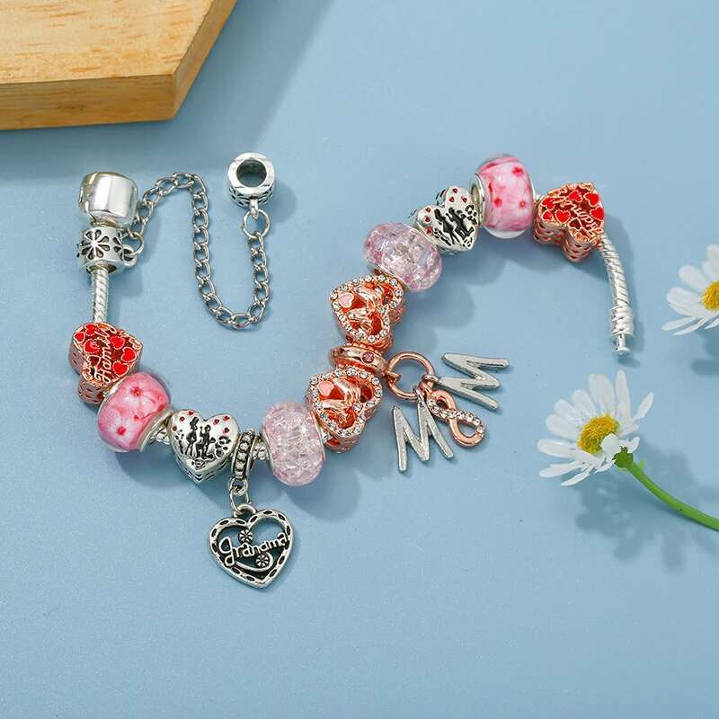 2024 New Trendy Charm Bracelet With Daughter & Mother Bracelets Bangle For Women Men Mother Jewelry Gift Dropshipping