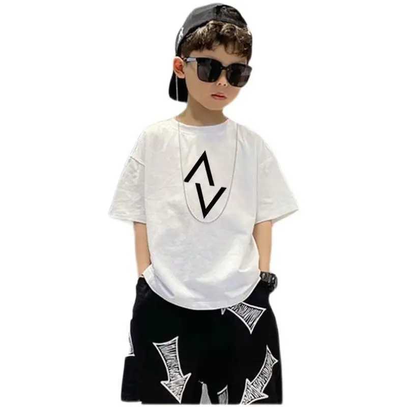 Summer Oufi T-shirt Childrens T-shirt Youth Clothing T-shirt Top Boys 6 years old 12 years old Short sleeved Youth T-shirtT250320